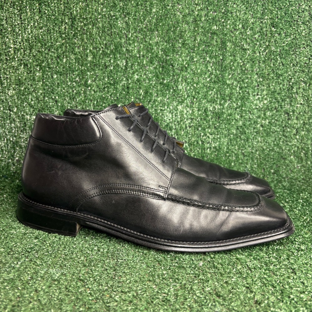 Mezlan Moc Toe Square‎ Dress Lace Up Leather Chukka Ankle Boots Black Mens 10 M